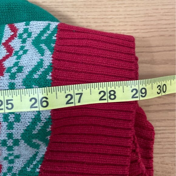 Ugly Christmas Sweater Beatles Abbey Road Sz L Green Red Lights Working Holiday - Picture 8 of 8